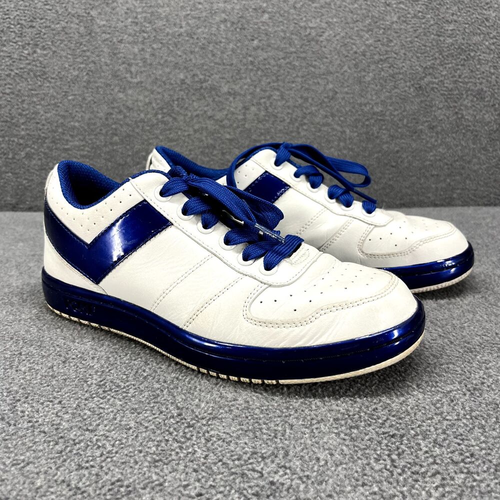 Vintage PONY Sneaker Womens 6 White Blue City Wings Low Top‎ Leather Shoes